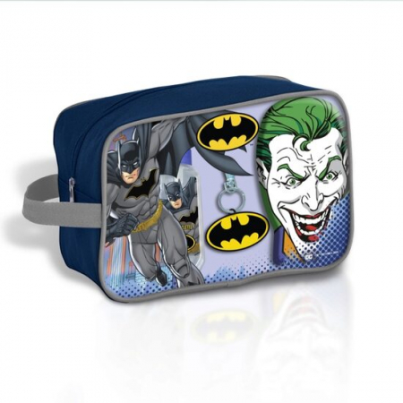 COPII - Set Batman, Apa de toaleta 90ml, Figurina 2in1, Spumant de baie si Sampon 300ml, Breloc, in borseta cool, Baieti