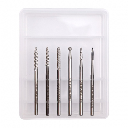 Aparatura manichiura - Set capete de freza pt unghii false - 6buc.