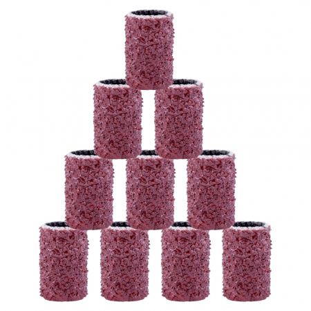 Set cilindri abrazivi Lila Rossa, inele smirghel cu granulatie 80, 100 buc [2]