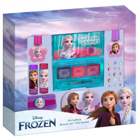 COPII - Set de machiaj pentru fetite, cu farduri, lacuri de unghii si decoratiuni, Frozen
