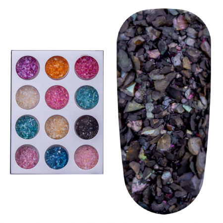 Set decor unghii, Lila Rossa, model piatra pisata, multicolor [10]