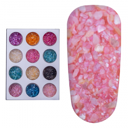 Set decor unghii, Lila Rossa, model piatra pisata, multicolor [9]