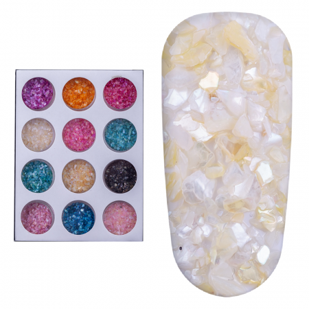 Set decor unghii, Lila Rossa, model piatra pisata, multicolor [1]