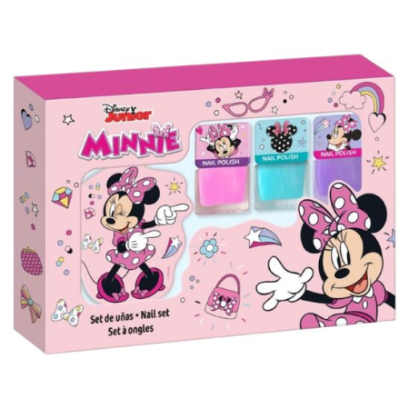 Import - Set decorare unghii pentru fetite, 3 lacuri de unghii si pila de unghii, Minnie, 1265