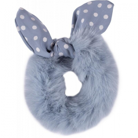 Set doua elastice de par Top Choice 25983, Puffy dots (1 roz + 1 gri) [2]