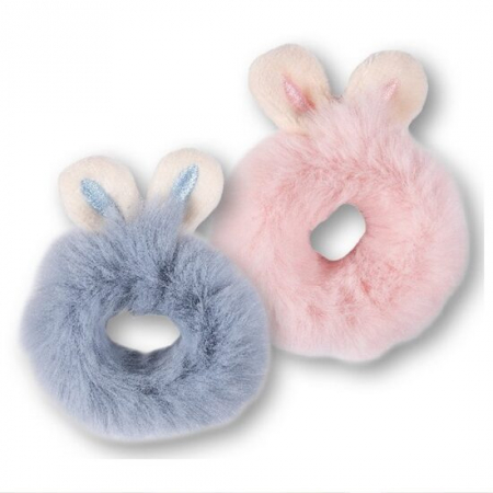 Fara Categorie - Set doua elastice de par Top Choice 25990, Puffy (1 roz + 1 gri)