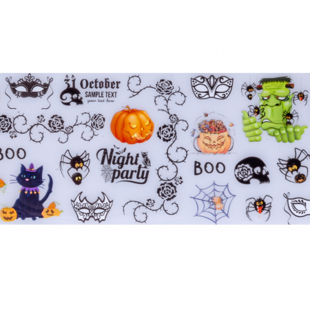 UNGHII - Set folii de transfer Lila Rossa, Halloween Collection, 10 buc