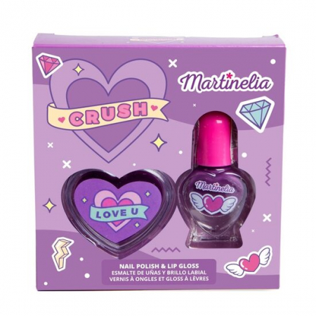 Fara Categorie - Set gloss de buze si lac de unghii Crush Nail Duo, Martinelia, 82500 - Mov