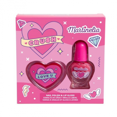 Import - Set gloss de buze si lac de unghii Crush Nail Duo, Martinelia, 82500 - Roz