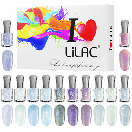 Set lac de unghii Lilac, Holographic, 12 culori [0]