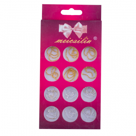 UNGHII - Set lantisor pentru unghii, aurii si argintii