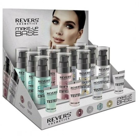 Fara Categorie - Set mix 12 bucati Baza machiaj cu pompita, Revers, verde, roz, silicon, baza, 30 ml