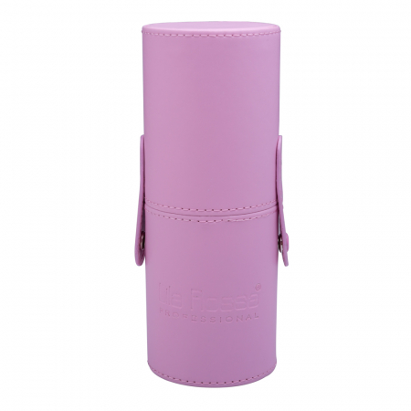 MACHIAJ - Set pensule makeup, Lila Rossa, in tub roz, 12 buc