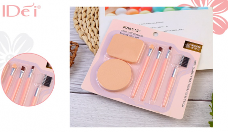 Pensule make-up - Set pensule si bureti pentru machiaj IDei 077824