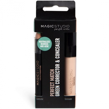MACHIAJ - Set Perfect Match, anticearcan lichid 4 g si corector anti-acneic 2 g, Nr 01 Light-Medium, Magic Studio