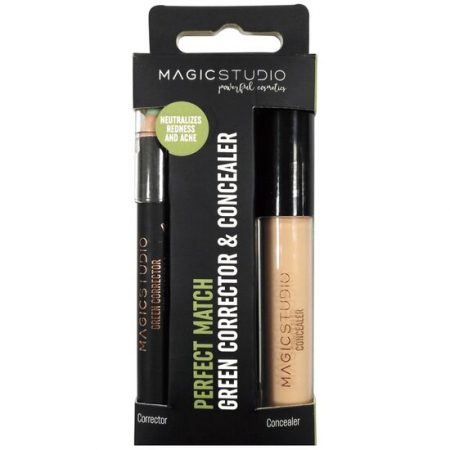 MACHIAJ - Set Perfect Match, anticearcan lichid 4 g si corector anti-acneic 2 g, Nr 02 Medium-Dark, Magic Studio