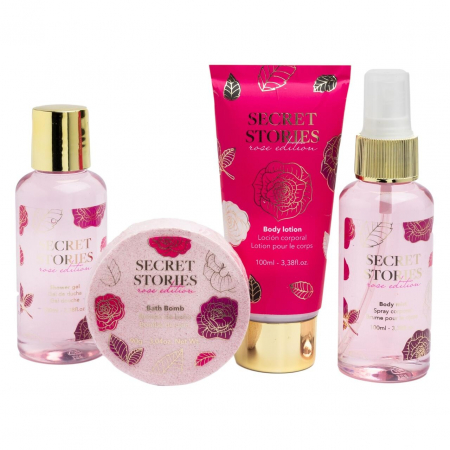 Set produse de ingrijire corporala Secret Stories, Rose Edition,42293 Idc Institute [3]