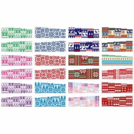 UNGHII - Set stickere nail art Lila Rossa, pentru Craciun, Revelion si iarna, 24 buc, bn-245-248