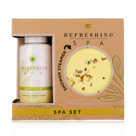 Import - Set wellness Refreshing Spa exfoliant corporal & tabletă aromată pentru duș, Accentra, 6057743