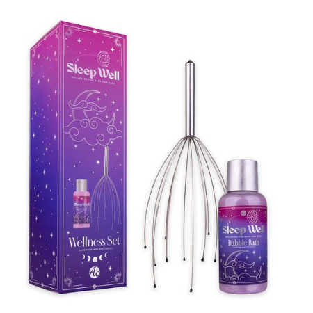 Import - Set wellness Sleep Well cu spuma de baie si dispozitiv pentru masaj capilar, 6060967, Accentra, 100ml
