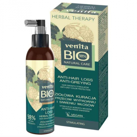 PAR - Solutie bio-tratament impotriva caderii parului si a incaruntirii, 98% Natural, Venita Bio, 200ml