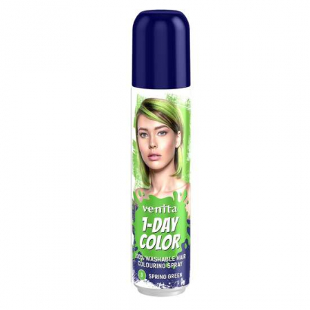 PAR - Spray colorant pentru par, fixativ, Venita, 1-Day Color, nr 03, Verde Intens