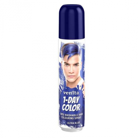 PAR - Spray colorant pentru par, fixativ, Venita, 1-Day Color, nr 12, Albastru