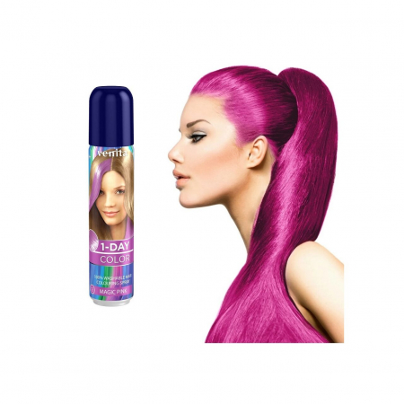 Spray colorant pentru par, fixativ, Venita, 1-Day Color, nr 13, Roz Magic [4]
