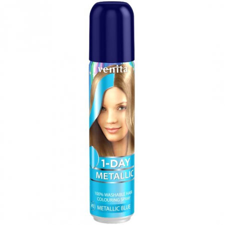 PAR - Spray colorant pentru par, fixativ, Venita, 1-Day Metallic Color, nr M3, Bleu