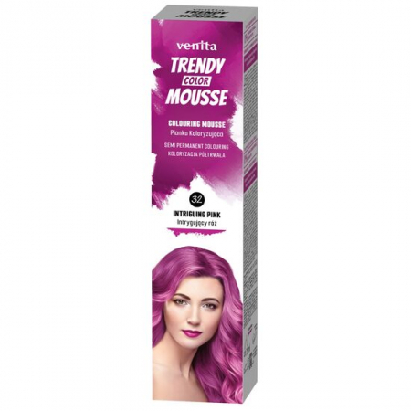 Vopsea par - Spuma coloranta de par Trendy, Venita, nr 32, Intriguing Rose, roz inchis