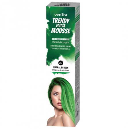 Vopsea par - Spuma coloranta de par Trendy, Venita, nr 37, Emerald Green, verde