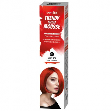 Vopsea par - Spuma coloranta de par Trendy, Venita, nr 34, Light Red, rosu aprins