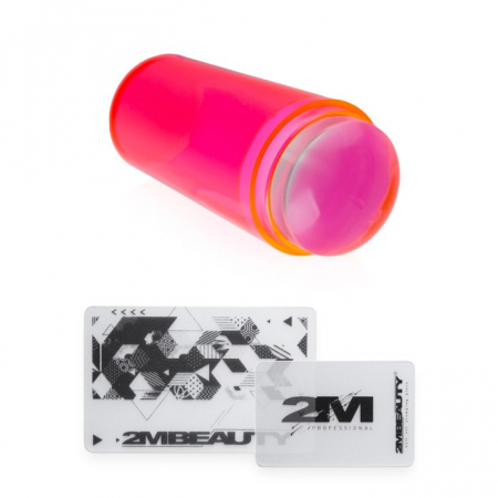 UNGHII - Stampila si raclete pentru unghii 2M - Clear Neon Red