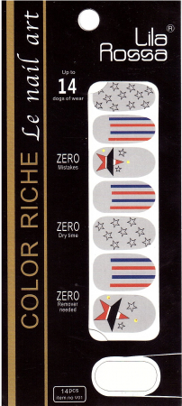 UNGHII - Sticker pentru unghii nail art, Lila Rossa, 14 in 1, nr 10
