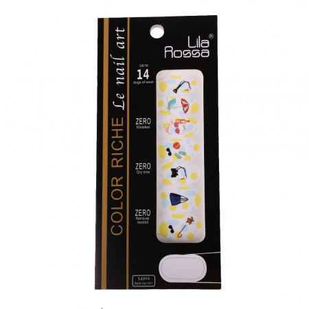 UNGHII - Sticker pentru unghii nail art, Lila Rossa, 14 in 1, nr 15