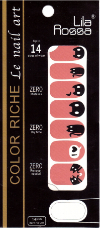 UNGHII - Sticker pentru unghii nail art, Lila Rossa, 14 in 1, nr 18