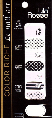 UNGHII - Sticker pentru unghii nail art, Lila Rossa, 14 in 1, nr 28
