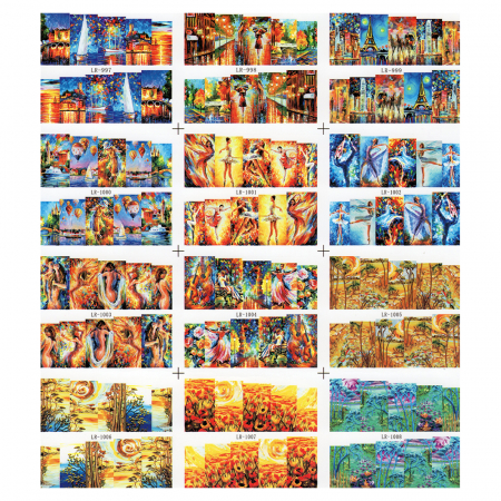 UNGHII - Sticker A4 pentru decor unghii 12 in 1, cu desene animate, 997-1008