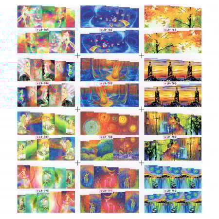 UNGHII - Sticker A4 pentru decor unghii, 12in1, V103-781-792