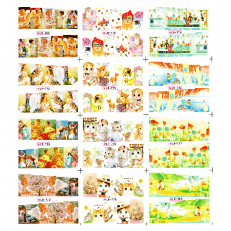 UNGHII - Sticker A4 pentru decor unghii, 769-780