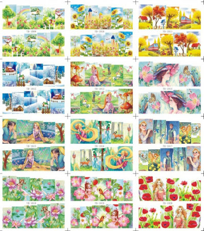 UNGHII - Sticker A4 pentru decor unghii, cu desene animate, 1009-1020