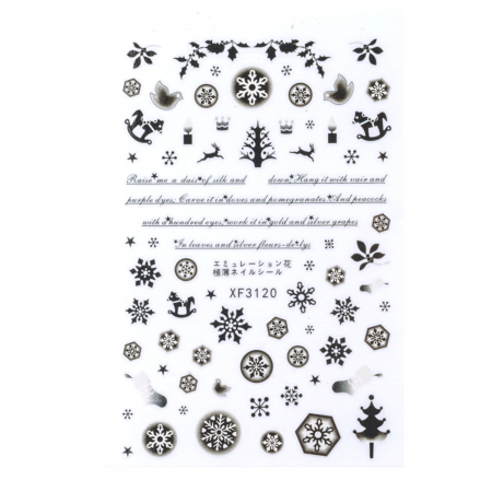 Sticker Lila Rossa pentru decor unghii, Craciun, Revelion si iarna, nail art, xf3120 [1]