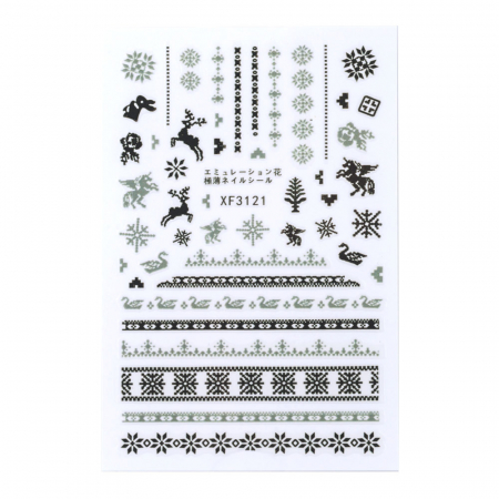 Sticker Lila Rossa pentru decor unghii, Craciun, Revelion si iarna, nail art, xf3121 [1]