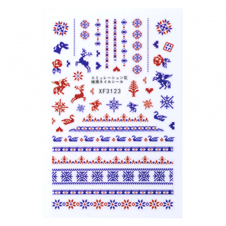 Sticker Lila Rossa pentru decor unghii, Craciun, Revelion si iarna, nail art, xf3123 [1]