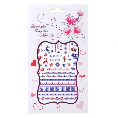 UNGHII - Sticker Lila Rossa pentru decor unghii, Craciun, Revelion si iarna, nail art, xf3123