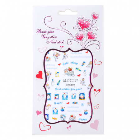 UNGHII - Sticker Lila Rossa pentru decor unghii, Craciun, Revelion si iarna, nail art, xf3125