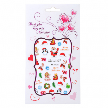 UNGHII - Sticker Lila Rossa pentru decor unghii, Craciun, Revelion si iarna, nail art, xf3128