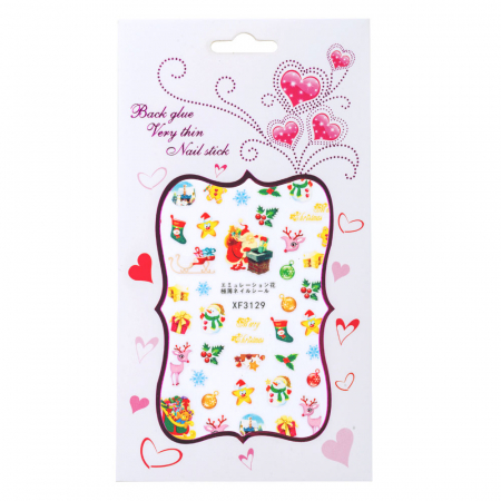 UNGHII - Sticker Lila Rossa pentru decor unghii, Craciun, Revelion si iarna, nail art, xf3129