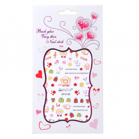 UNGHII - Sticker Lila Rossa pentru decor unghii, Craciun, Revelion si iarna, nail art, xf3130