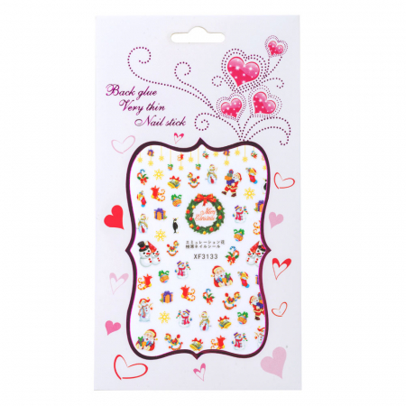 UNGHII - Sticker Lila Rossa pentru decor unghii, Craciun, Revelion si iarna, nail art, xf3133